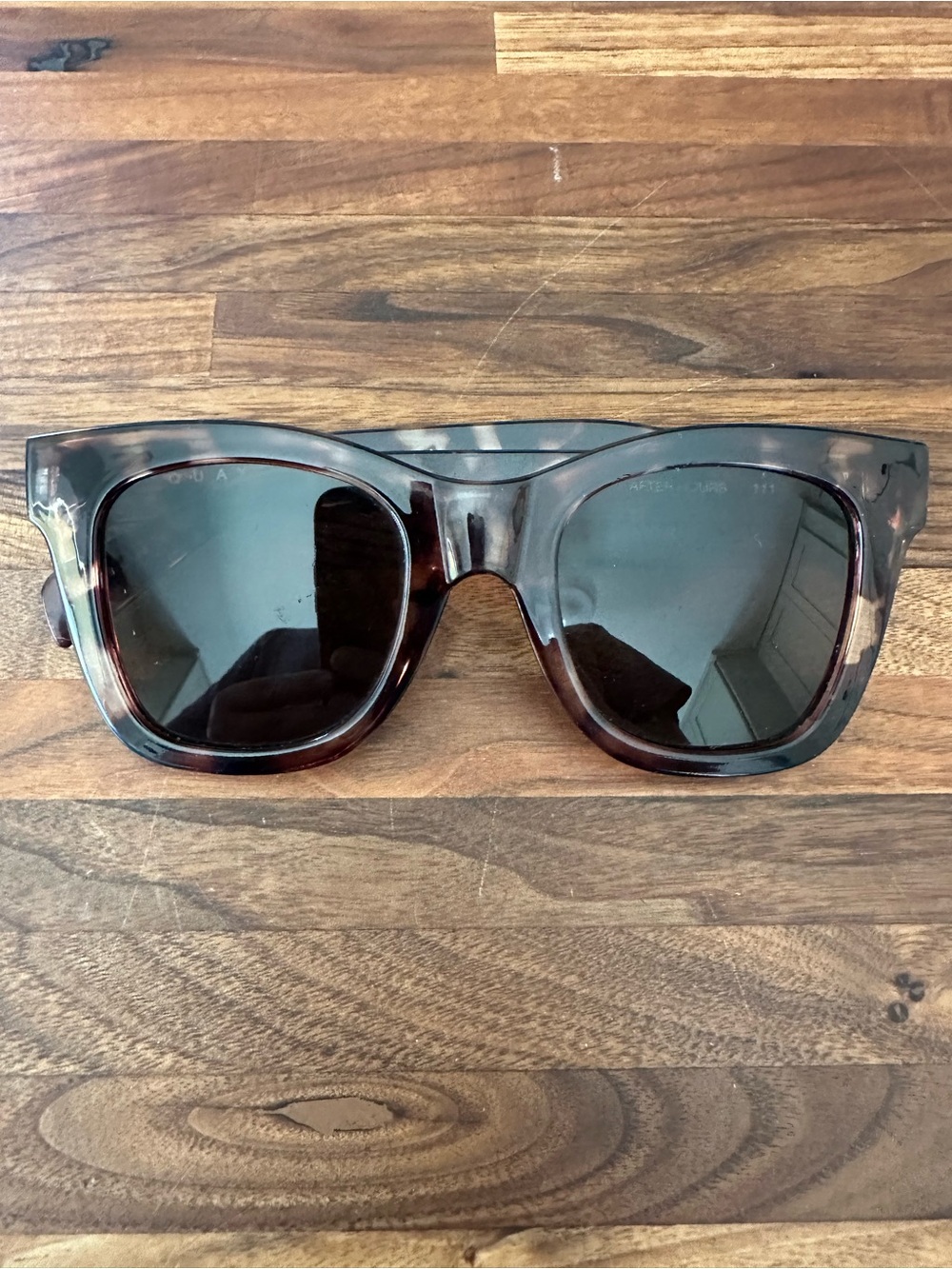 Quay Tortoiseshell Square Sunglasses with Dark Lenses
